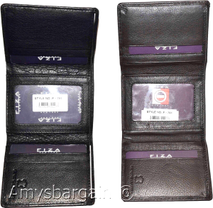 Lot of 2 FIZA NY Leather man's Tri-fold wallet Black Billfold wallet New in Box - Image 9