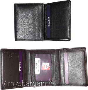 Lot of 2 FIZA NY Leather man's Tri-fold wallet Black Billfold wallet New in Box - Image 10