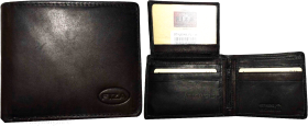 Lot of 2 FIZA NY Leather men's Black wallet 2 Bill slot wallet Bifold New in Box