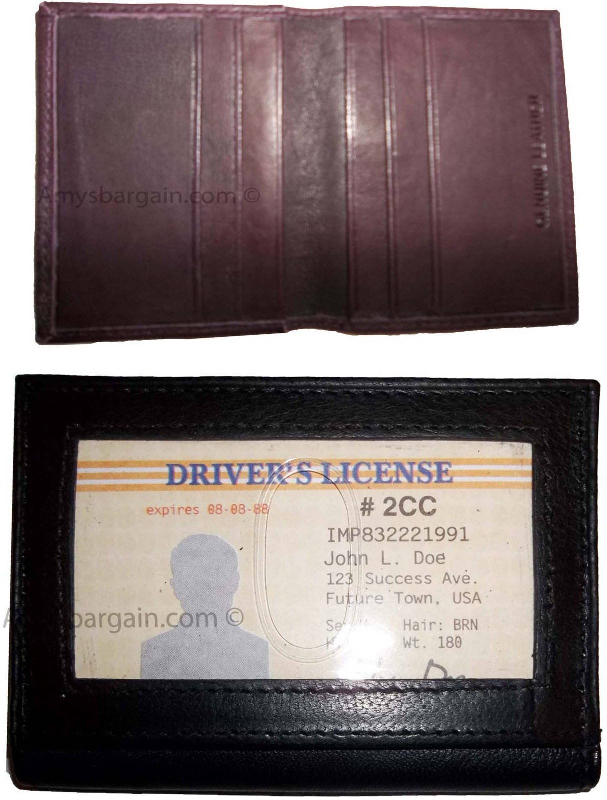 Lot of 2 Leather business card credit card case ID ATM wallet Card carrier new