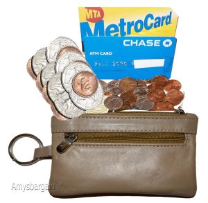 Lot of 2 Leather change purse, Zip coin wallet, 2 pocket coin case w/ key rings - Image 10
