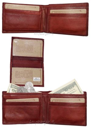 Lot of 2 Men's Leather Wallet, Bifold Wallet, Detachable 2 ID 3 Card piece BNWT