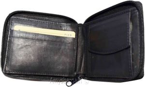 Lot of 2. Men's zip around Leather Wallet. Bifold zip wallet. Fiza wallet in box - Image 5