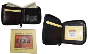 Lot of 2. Men's zip around Leather Wallet. Bifold zip wallet. Fiza wallet in box - Image 6