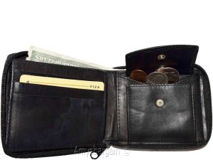 Lot of 2. Men's zip around Leather Wallet. Bifold zip wallet. Fiza wallet in box - Image 8