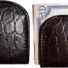 Lot of 2 New Brown Crocodile printed leather Unbranded money clip Clip  Money BN