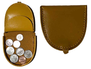 Lot of 2 New Camel Leather change purse Coin case Coin holder change case