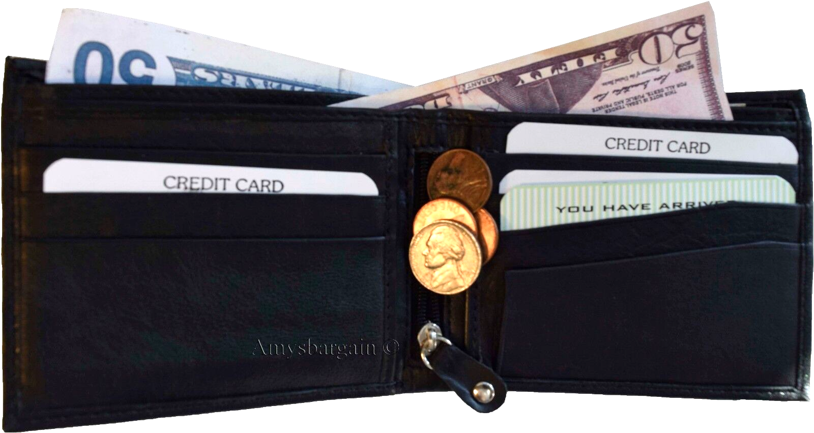Lot of 2 New Men's High-end leather bill slot wallet unbranded bifold wallet new - Image 4