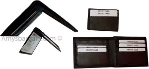 Lot of 2 New Men's Soft Black/Brown Leather Bifold Wallet 9 Credit Card 2 ID BN - Image 11
