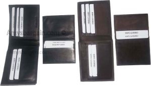 Lot of 2 New Men's Soft Black/Brown Leather Bifold Wallet 9 Credit Card 2 ID BN - Image 5