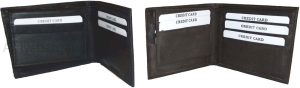 Lot of 2 New Men's Soft Black/Brown Leather Bifold Wallet 9 Credit Card 2 ID BN - Image 9