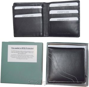 Lot of 2 RFID Men's Hipster wallet Genuine Leather Bifold 15 Cards ID New in Box - Image 11