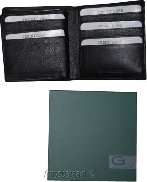 Lot of 2 RFID Men's Hipster wallet Genuine Leather Bifold 15 Cards ID New in Box - Image 9