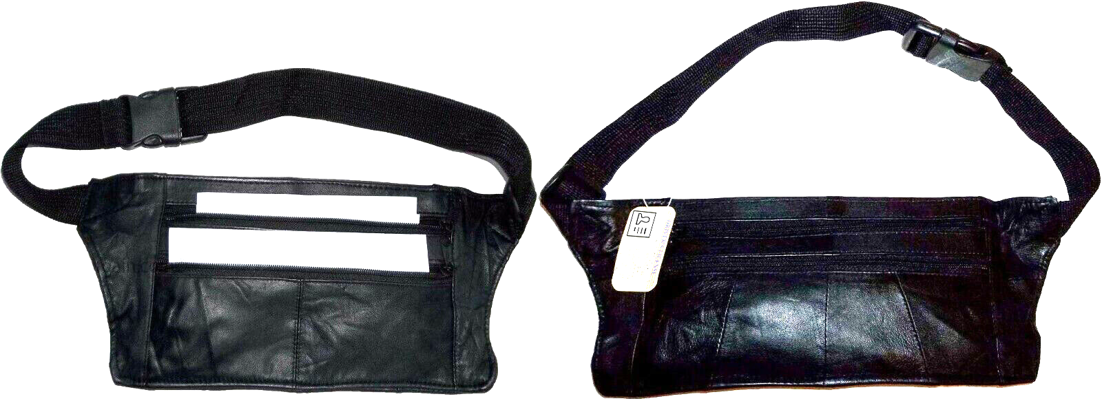 Lot of 2 flat leather waist pouch waist bag leather bag fanny pack flat pack new - Image 4