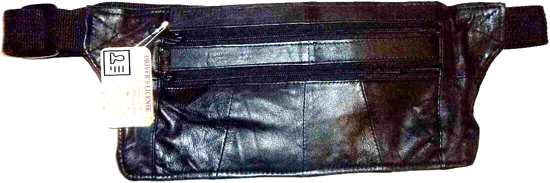 Lot of 2 flat leather waist pouch waist bag leather bag fanny pack flat pack new - Image 5