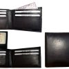 Lot of 3 Men's Black Bifold Calfskin leather 2 Bill slots 7 card 1 ID Window NWT