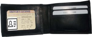 Lot of 3 Men's Black Bifold Calfskin leather 2 Bill slots 7 card 1 ID Window NWT - Image 7