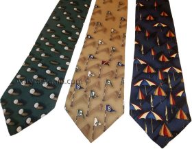Lot of 3 Men's tie Cutter and Buck Designer Silk Men's Neck Wear Made in USA  L6