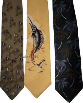 Lot of 3 Men's tie Cutter and Buck Designer Silk Men's Tie Neck Wear Made in USA