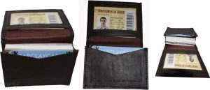 Lot of 3 New Leather Business card case, Brown Credit card ID leather case new