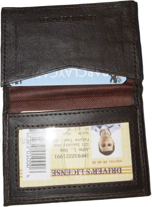 Lot of 3 New Leather Business card case, Brown Credit card ID leather case new - Image 6