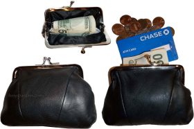 Lot of 3 New Women's Leather Change Purse Coin bag Wallet bag Hand Coin case BN