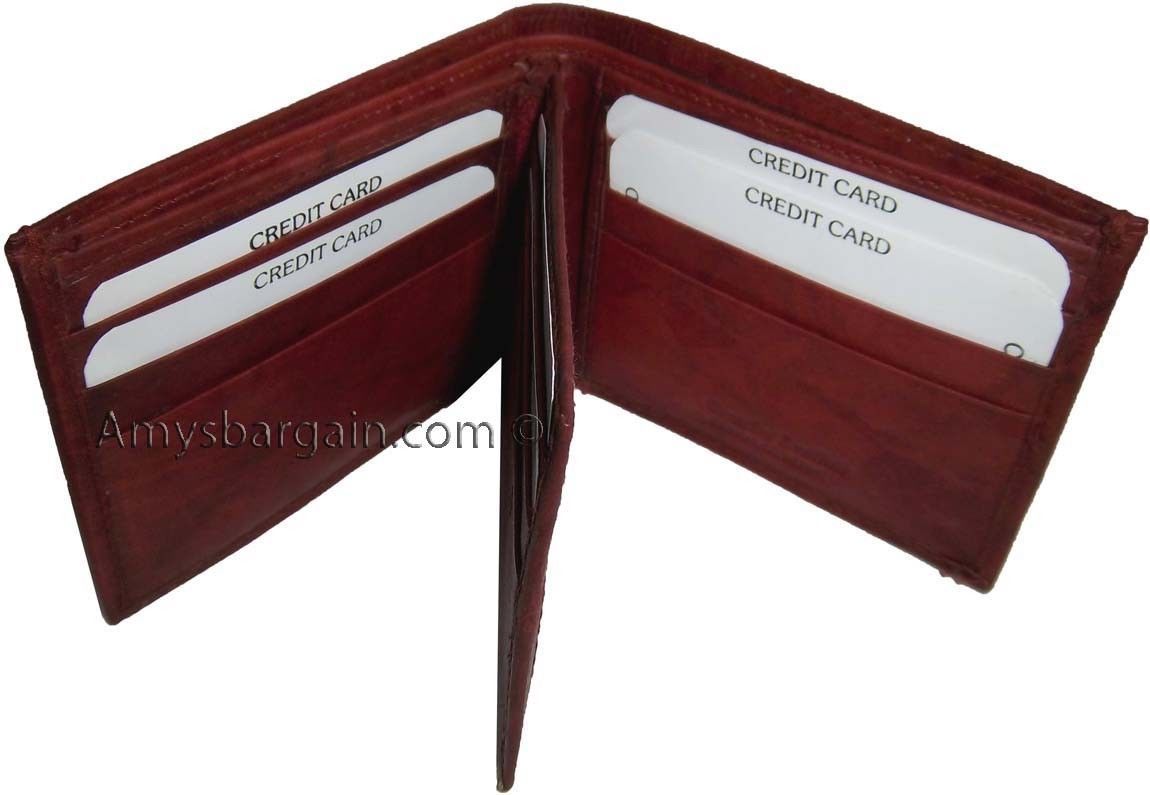 Lot of 3 New men's leather billfold wallet 9 credit card slots ID Bifold BNWT - Image 5