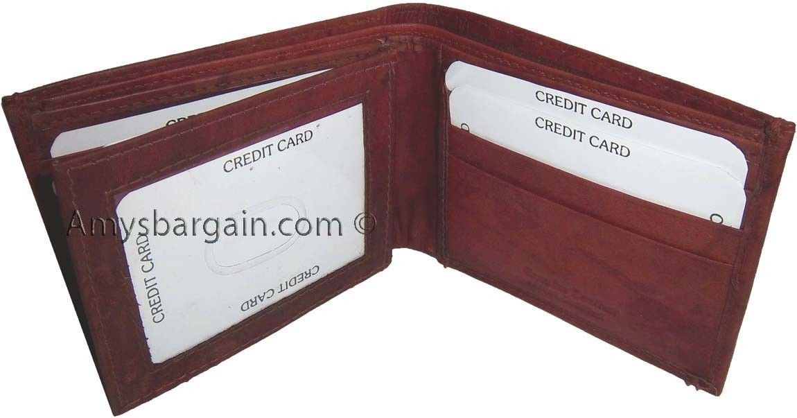 Lot of 3 New men's leather billfold wallet 9 credit card slots ID Bifold BNWT - Image 6