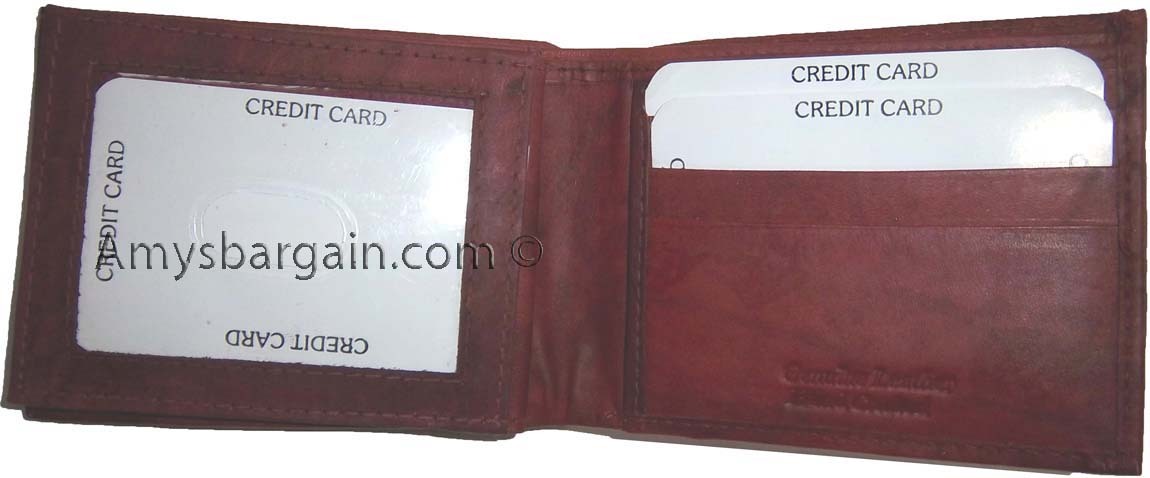 Lot of 3 New men's leather billfold wallet 9 credit card slots ID Bifold BNWT - Image 8