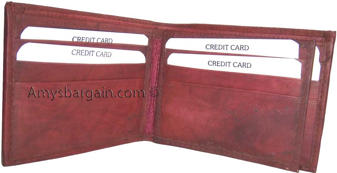 Lot of 3 New men's leather billfold wallet 9 credit card slots ID Bifold BNWT - Image 10