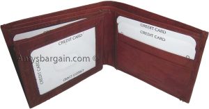 Lot of 3 New men's leather billfold wallet 9 credit card slots ID new Bifold - Image 11