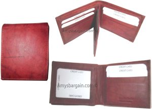 Lot of 3 New men's leather billfold wallet 9 credit card slots ID new Bifold