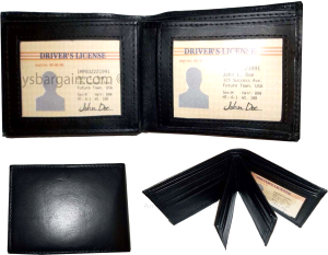 Lot of 3 men's leather wallet credit card holder 3 ID window billfold new wallet