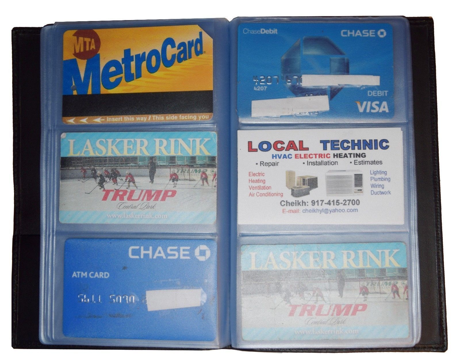 Lot of 3 new 60 to 120 business card credit IDs Black leather card holder BNWT* - Image 3