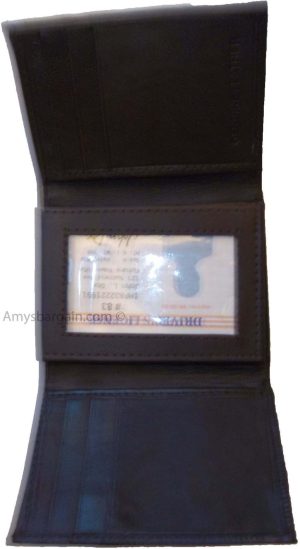 Lot of 3 new brown trifold leather men’s wallet 1 ID 9 card 2 bill spaces. - Image 5