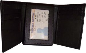 Lot of 3 new brown trifold leather men’s wallet 1 ID 9 card 2 bill spaces. - Image 6