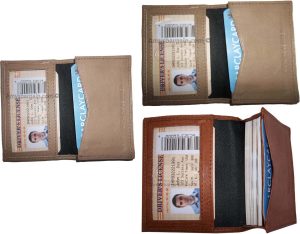 Lot of 3 women men's Leather Business Credit Card ID card case fifty Holder new