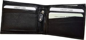 Lot of 4 Men's Bifold Leather wallet Genuine leather 3 bill slots Zip case New - Image 10