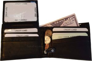 Lot of 4 Men's Bifold Leather wallet Genuine leather 3 bill slots Zip case New - Image 8