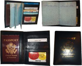 Lot of 4 New 4 credit cards + ID Lamb skin USA Leather passport case wallet BNWT