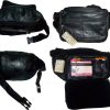 Lot of 4 New Leather waist pouch. Black waist bag, leather bag, Fanny pack BNWT