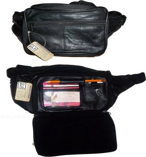 Lot of 4 New Leather waist pouch. Black waist bag, leather bag, Fanny pack BNWT - Image 3