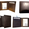Lot of 4 New Men's Brown leather Trifold wallet 1 ID 6 card 2 bill slots new