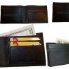 Lot of 4 New man's skinny leather Bi-fold wallet 6 bank card holder 2 bill space