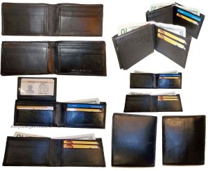 Lot of 4 New man's skinny leather Bi-fold wallet 6 bank card holder 2 bill space - Image 12