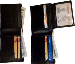 Lot of 4 New man's skinny leather Bi-fold wallet 6 bank card holder 2 bill space - Image 8