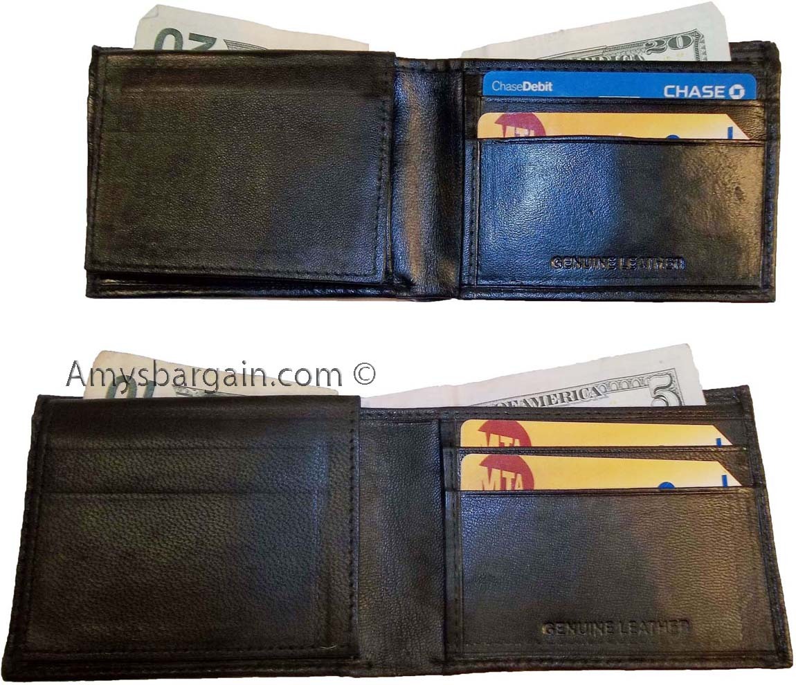Lot of 4 New man's skinny leather Bi-fold wallet 6 bank card holder 2 bill space - Image 9