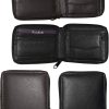 Lot of 4 Zip around FIZA NY leather men's wallet Bi-fold wallet change purse BN