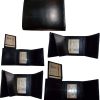 Lot of 5 New Trifold Leather Man’s wallet 2 ID 2 bill slots Black 6 card wallet
