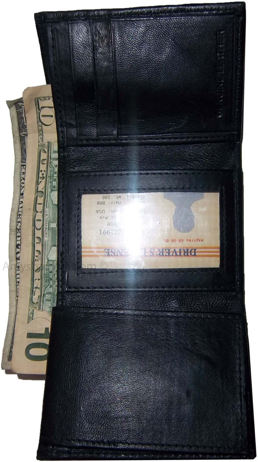 Lot of 5 New Trifold Leather Man’s wallet 2 ID 2 bill slots Black 6 card wallet - Image 5